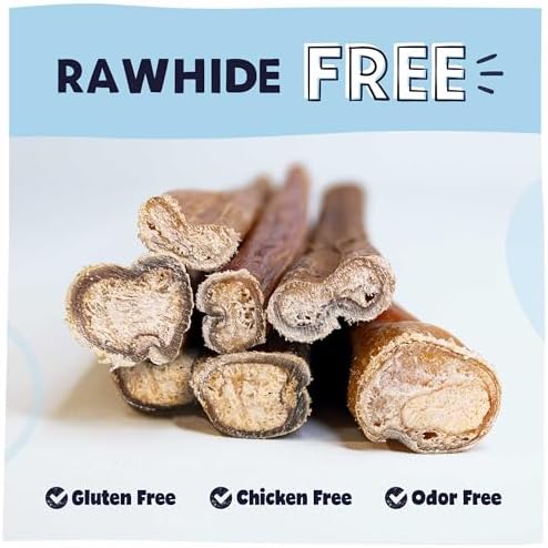 Pawstruck Natural 8–12" Bully Sticks for Dogs – Long-Lasting, Rawhide-Free, Low-Odor, Grain-Free Dental Chew Treat – Single Ingredient, 100% Real Beef – 1 lb Bag – Packaging May Vary