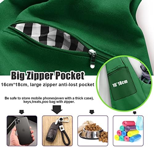 Tomkas Dog Sling Carrier for Small Dogs Puppy Carrier for Small Dogs (Emerald Green, Adjustable Strap & Zipper Pocket)