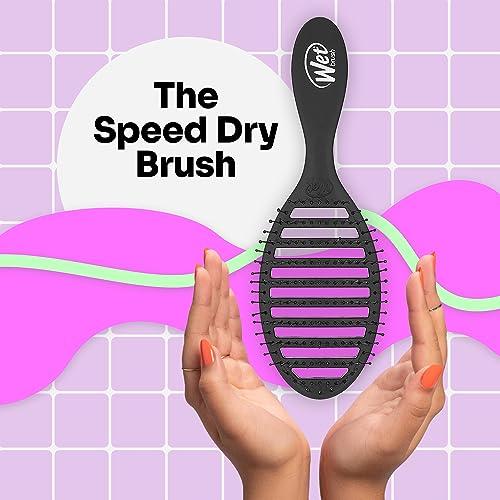 Wet Brush Speed Dry Hair Brush, Black - Vented Design & Ultra Soft HeatFlex Bristles Are Blow Dry Safe With Ergonomic Handle Manages Tangle and Uncontrollable Hair - Pain-Free Hair Accessories