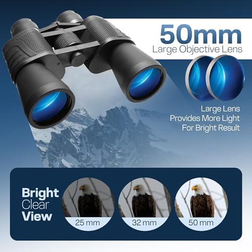 20x50 HD Binoculars for Adults High Powered Professional Waterproof, Precise Focus, Built to Last 20x50 High-Powered Optics with Essential Accessories Hunting Binoculars for Adults