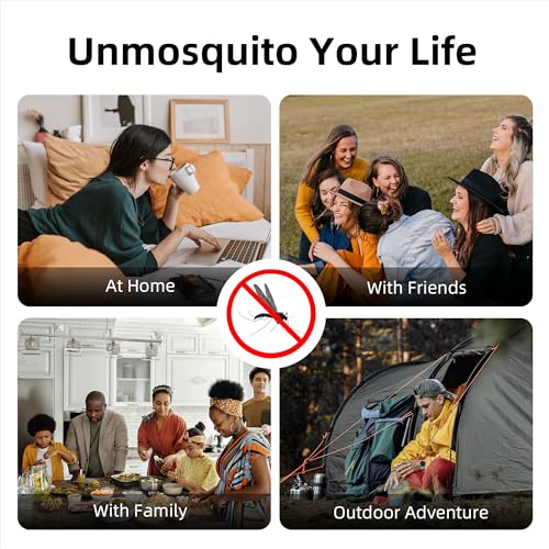 Mosalogic Mosquito Repeller Outdoor Patio Effective Pest Repellent Portable Mosquitoes Repel- No Candles or Flames, Deet-Free, No Spray, Include 6-Hr Refills,Scent -Free Bug Spray Alternative