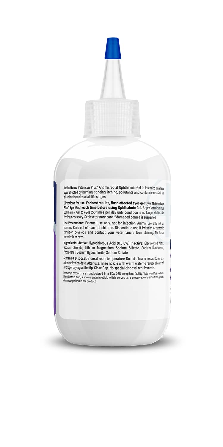 Vetericyn Plus Ophthalmic Eye Gel for Horses | Eye Ointment Alternative to Lubricate and Relieve Horse Eye Irritations, Safe for All Animals. 3 ounces