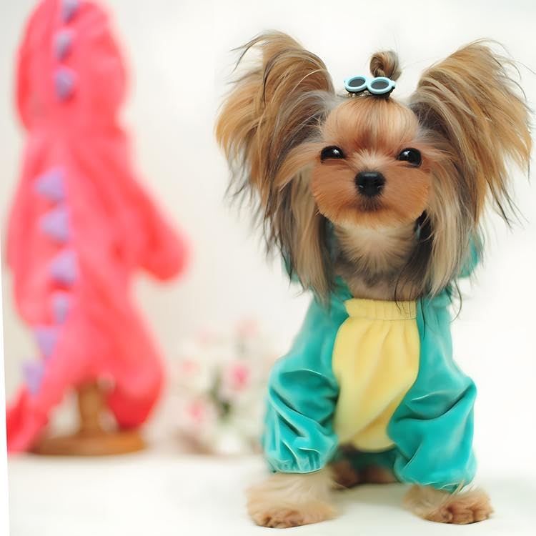 DELIFUR Dinosaur Dog Halloween Costume Pet Dino Hoodie for Large Dogs (4XL, Green)