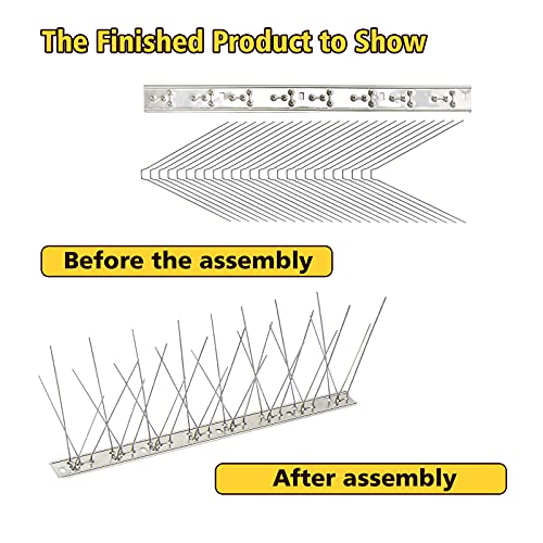 KKY 36 Pack Bird Spikes –13 inch Anti-Bird Nails Bird Repellent Metal Bird Deterant Spinners of Stainless Steel Bird Spikes for Pigeon and Other Small Birds 38.9 Ft