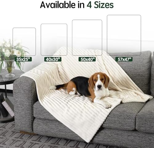 BALANCE Waterproof Blanket Winter White Dog Blanket for Small Dogs, Washable Double Sided Pet Blankets with Milk Plush and Super Soft Velvet, Pee Proof Calming Dog Blankets for Couch Protection