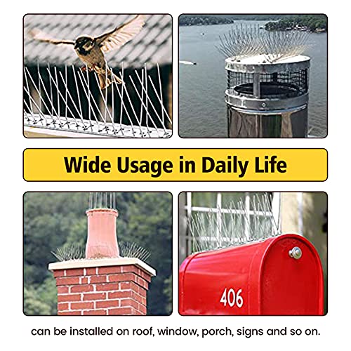 KKY 36 Pack Bird Spikes –13 inch Anti-Bird Nails Bird Repellent Metal Bird Deterant Spinners of Stainless Steel Bird Spikes for Pigeon and Other Small Birds 38.9 Ft