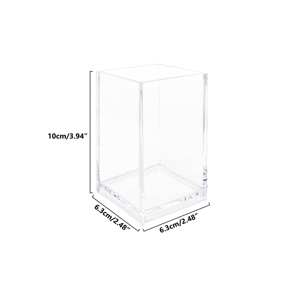 2 Pack Clear Acrylic Pencil Pen Holder Cup, Clear Makeup Brush Holder, Acrylic Cosmetic Brushes Storage