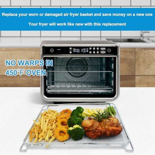 Air Fryer Oven Basket, Replacement Stainless Steel Baking Trays for Ninja Foodi DT201 DT251 10-in-1 Smart XL Air Fryer Oven, Mesh Dehydrating Basket Accessories