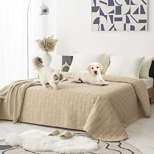 Waterproof and Non-Slip Dog Bed Cover and Pet Blanket Sofa Pet Bed Mat ,car Incontinence Mattress Protectors Furniture Couch Cover for Most Cats Dogs,Pets(30x70-Beige)