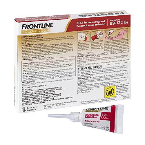 FRONTLINE Gold Flea & Tick Treatment for X-Large Dogs Up to 89 to 132 lbs., Pack of 3