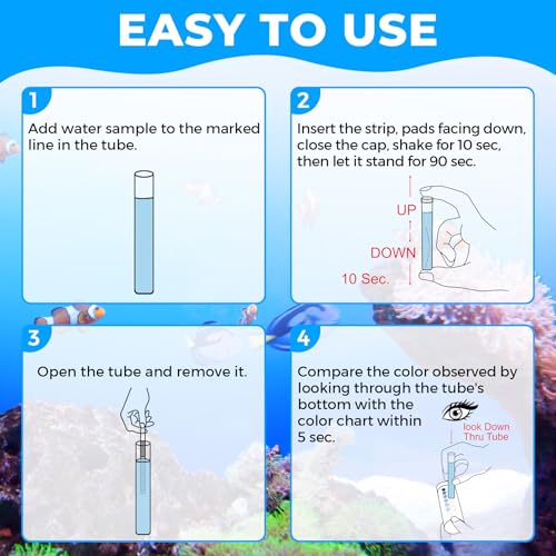 Phosphate Test Kit, 50 Count Aquarium Phosphate Test Strips, Aquarium Water Test Kit Fast & Easy Testing Phosphate for Freshwater & Saltwater