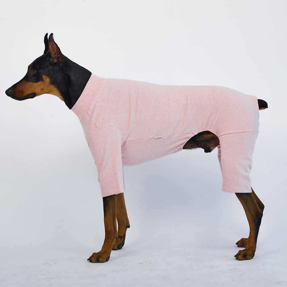 Lucky Petter Basic Dog Pajamas Pastel Durable and Elastic Dog Onesie Apparel Outfits Doggie Jammies (4X-Large, Pink)