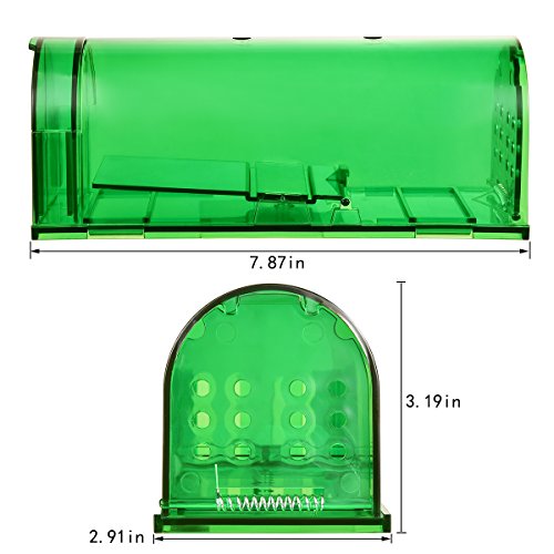 Big Humane Mouse Traps Indoor for Home - Mouse Trap Easy to Set, Reusable and Effective No Kill Mouse Traps,Catch and Release Mouse Traps,Safe for Family and Pet Indoor/Outdoor-2 Pack