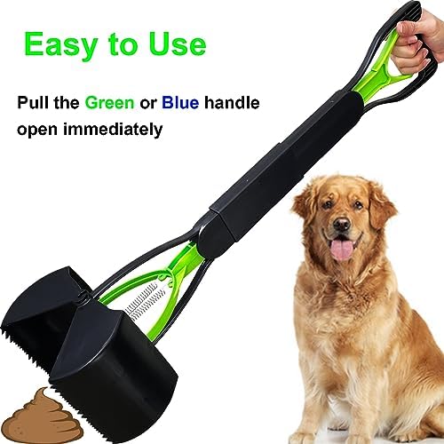 2-Piece ofPooper Scooper for Large Small Dogs Heavy Duty, Long Handle Poop Scoop for Yard, Grass, Gravel, Dog Poop Grabber with High Strength Material and Durable Spring