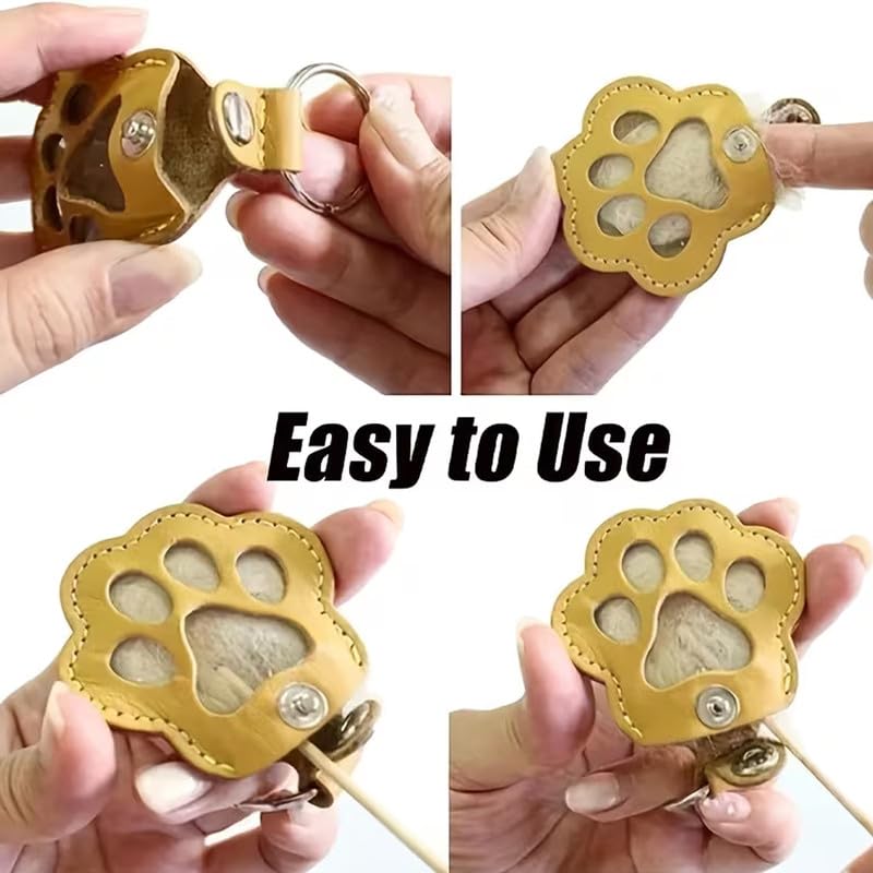 Vdeaszo Paw Keys, Pawkeys, Handcrafted Leather Keepsake, Pet Hair Keychain for Dog Cat, The Paw Print Keepsake That Keeps Them Close (Set-D(4pcs))