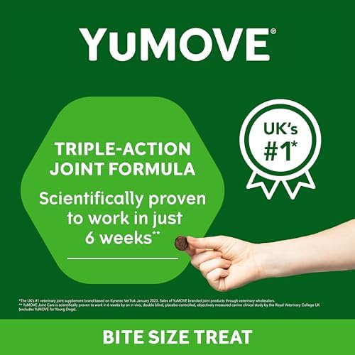 Dog Joint Supplement, Hip and Joint Supplement for Dogs with Glucosamine, Hyaluronic Acid, and Green Lipped Mussel and Omegas, Relief for Dog Hip and Joint Aches and Stiffness, by YuMOVE - 300 Bites