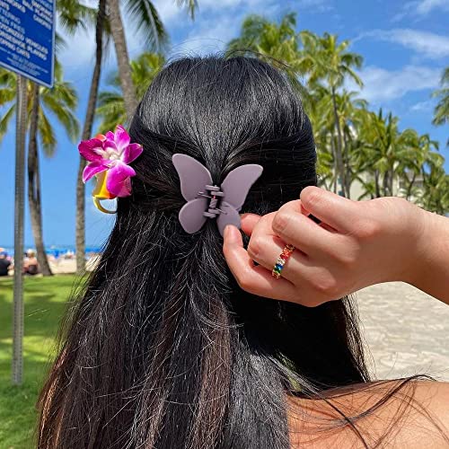 Butterfly Hair Clips 4Pcs Matte Claw Clips for Thin Hair, Cute Hair Accessories and Jaw Clips as Gifts