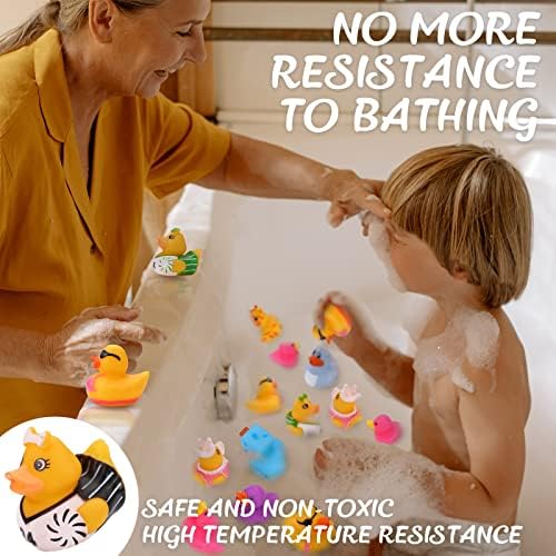 Rubber Ducks in Bulk 50 Pack, Ducks for Jeeps, Assorted Duckies for Jeep Ducking, Floater Duck Bath Toys for Kids Baby Showers Accessories, Birthday Gifts