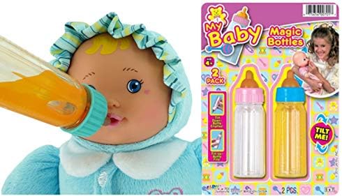 JA-RU Magic Baby Doll Bottles Milk Bottle and Juice Bottle, Great Baby Doll Accessories. Set with 2 Bottles. 701-6