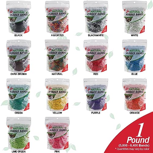 1 LB Rubber Bands Hair Band Soft Elastic Hair Accessories Braid Mini Hair Ties Stretchy Hair Ties No Damage Rubber Bands for Hair Made in Vietnam (Natural)