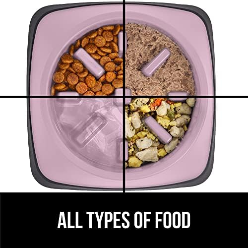 GORILLA GRIP Patent Pending Slow Feeder Dog Bowls, 4 Cup Interactive Puzzle Toy for Dogs and Cats Food Training, Keeps Pets Busy and Prevents Puppy Overeating, All Breeds, 100% BPA Free, Pink