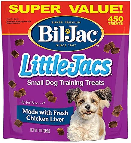 Bil-Jac Little Jacs Small Dog Training Treats - Soft Chicken Liver Dog Treats for Puppy Rewards - Real Chicken, No Fillers, 16oz Resealable Double Zipper Pouch (3-Pack)