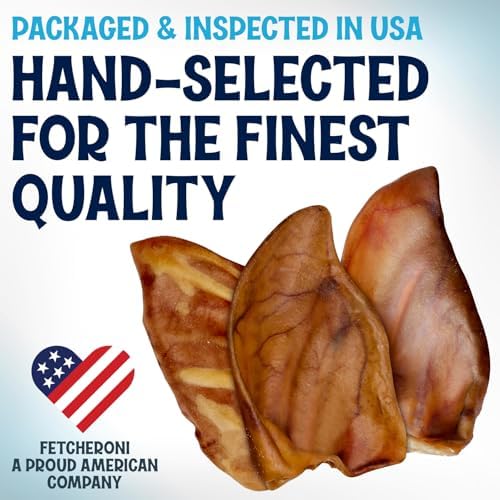 Whole Pig Ears for Dogs Large - 6 Pack Long Lasting Dog Chews – One Ingredient Delicious All Natural Flavor – Easy to Digest Dog Treats for Large Dogs - Great for Teeth and Gums