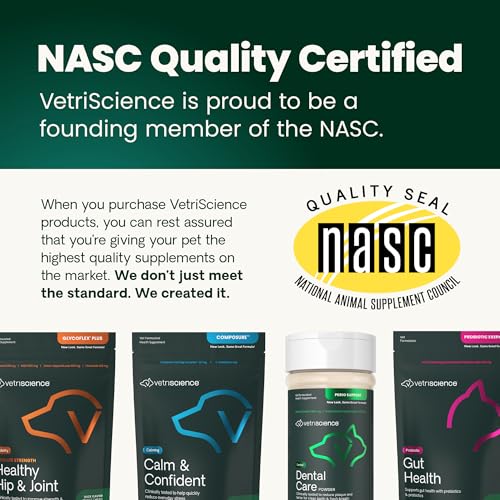 VetriScience Healthy Hip & Joint Chews, GlycoFlex Glucosamine and Green-Lipped Mussel Joint Support Supplement for Dogs, Promote Mobility and Protect Joints, Chicken, 120 Count