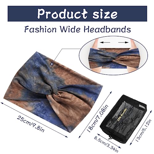 S&N Remille Wide Boho Headbands for Women Extra Large Turban Headband Hairband Hair Twisted Knot Accessories 3 Pack