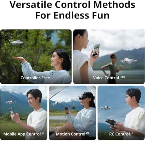 DJI Neo Drone 4K UHD Mini Quadcopter for Adults, 135g Self Flying Drone that Follows You, Palm Takeoff, AI Subject Tracking, QuickShots, (Controller-Free) Bundle with Deco Gear Accessories