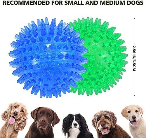 petizer 6 Pack 2.5” Squeaky Dog Toy Balls, Floating Dog Pool Balls, Spiky Dog Balls, Durable Interactive Fetch Toys for Puppy, Dog Chew Toys for Teething (2.5", Small Dog)