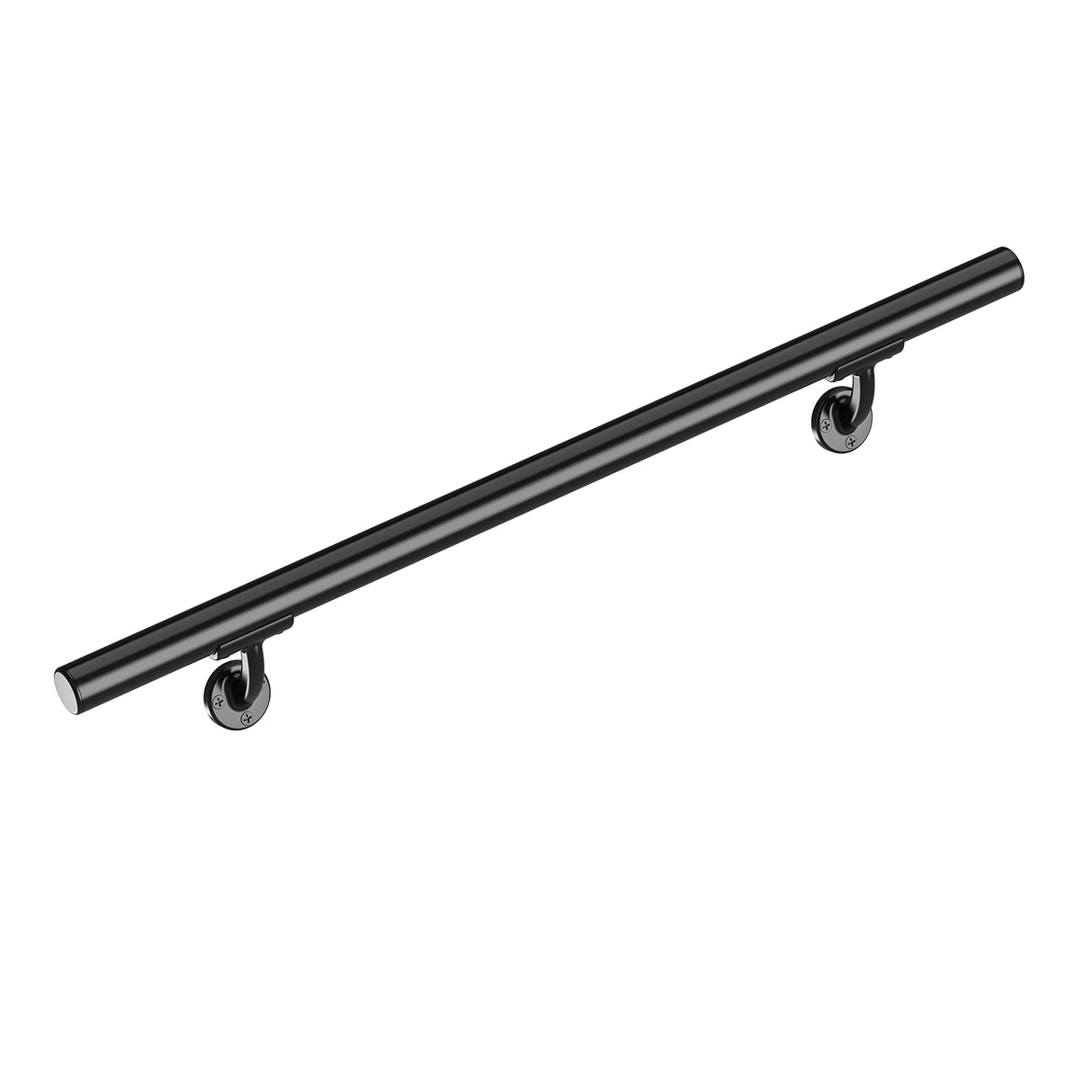 Meranti Aluminum Handrail for Indoor or Outdoor Steps and Stairs – Hand Rails for Elderly – DIY Complete Stair Railing Kit (7' Length, Black)