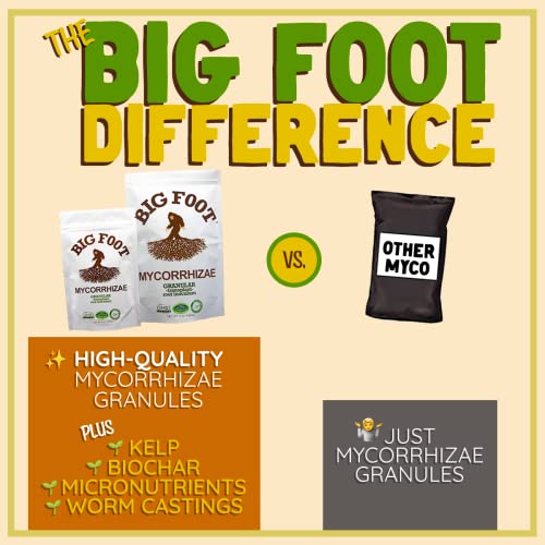 Big Foot Mycorrhizal Granular (2 LB) with Kelp, Biochar, Worm Castings, Humic Acid, Trace Minerals| Treat Soil or 256-1 Gallon Pots |