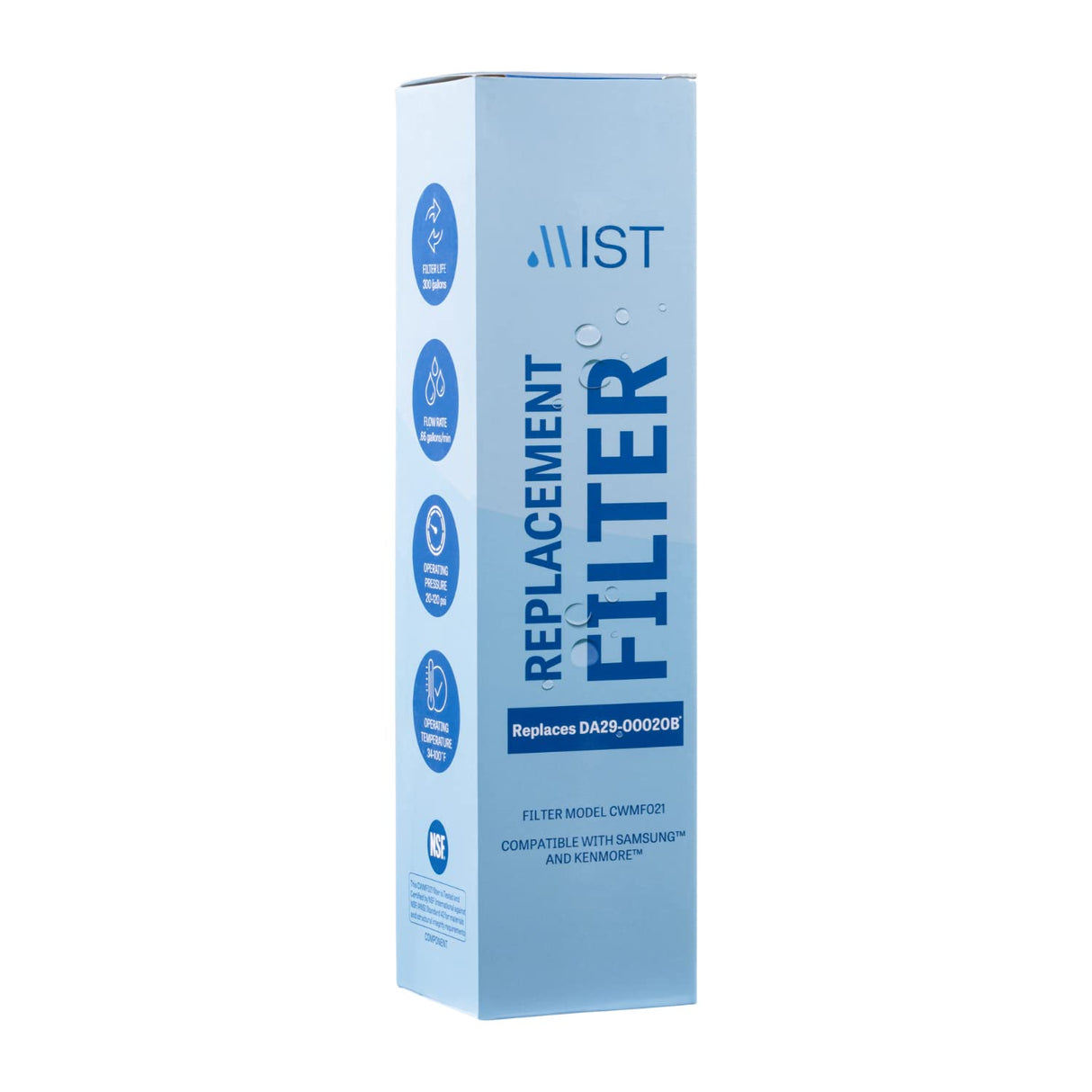 Mist DA29-00020B Water Filter Replacement for Samsung, Refrigerator Water Filter compatible with DA29-00020B-1, Haf-Cin/Exp, RF263BEAESR, RF28HMEDBSR, RF4287HARS, Samsung water filter (3 pack)…