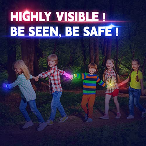 KIRALUMI 8 PCS LED Glow Bracelets, Light Up Wristbands - Halloween Glow in The Dark Party Bracelets Favors Supplies for Christmas, Concerts, Festivals, Game Prizes, Sports, Rave Accessories(White)