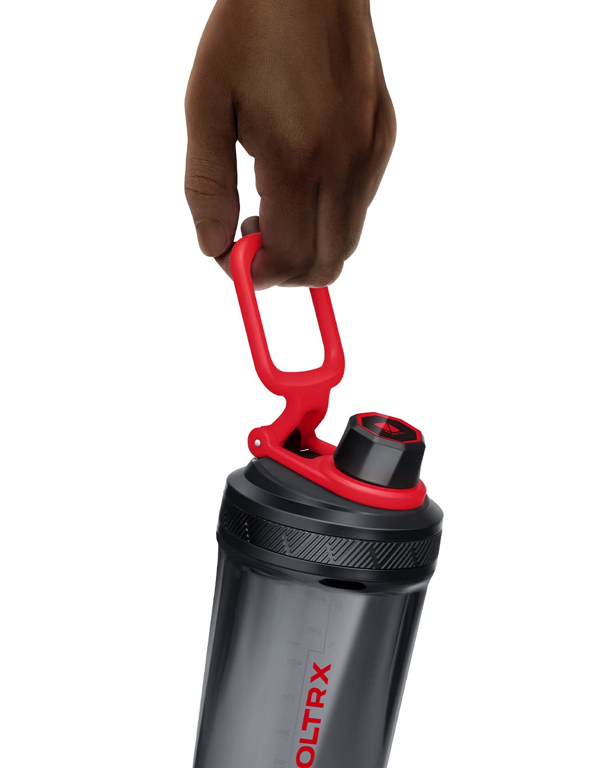 VOLTRX Shaker Bottle, Gallium USB C Rechargeable Electric Protein Shake Mixer, Shaker Cups for Protein Shakes and Meal Replacement Shakes, BPA Free, Made with Tritan, 24oz, Red