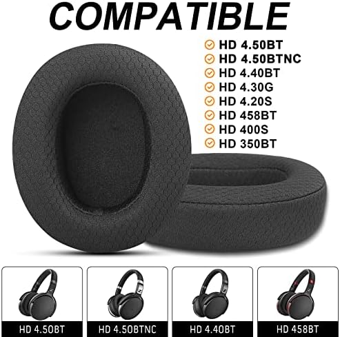 GVOEARS Replacement Ear Pads for Sennheiser HD4.50BT HD4.50BTNC HD4.40BT Headsets Earpads Replacement, Earpads Cushions for Sennheiser HD4.50BT (HD4.50 MF Black)
