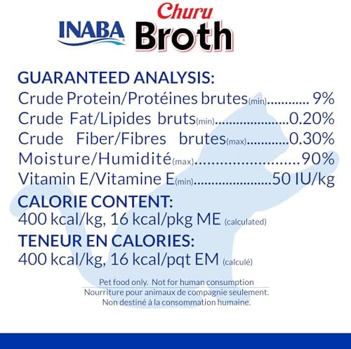 INABA Churu Broth for Cats, Creamy Broth with Shredded Chicken Side Dish Pouch, 1.4 Ounces per Pouch, 12 Pouches, Chicken & Seafood Variety