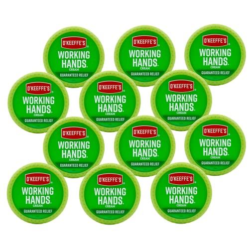 O'Keeffe's Working Hands Hand Cream for Extremely Dry, Cracked Hands, 3.4 Ounce Jar, (Pack 12)
