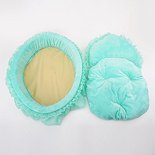 Cute Princess Pet Bed Bow-TIE Lace Cat Dog Bed (S, Green)