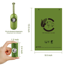 Load image into Gallery viewer, Certified Compostable Dog Poop Bags, 270 Count Landfill Friendly and Leakproof Waste Bags, Easy Open Unscented Forest Green Poop Bag for Dog, 15 Doggy Bags Per Roll (18 rolls)