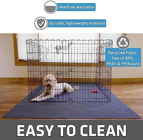 Drymate Dog Playpen Mat, Absorbent, Waterproof, Non-Slip, Machine Washable, Jumbo XXL Size (60x74), Reusable Puppy Pad for Training, Whelping, Housebreaking, Incontinence, and Crate/Kennel (USA Made)