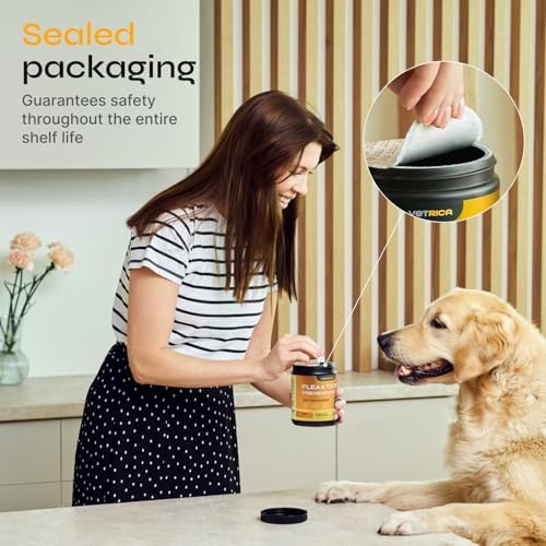 Flea and Tick Prevention for Dogs - Dog Flea Treatment Chews - Immune Support Flea and Tick Chewables for Dogs - Dog Flea & Tick Control Supplement - All Breeds & Ages - Vet Formulated - Soft Treats