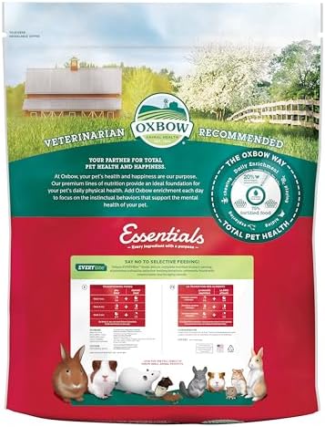 Oxbow Essentials Adult Rat Food - All Natural Adult Rat Food - Veterinarian Recommended- Made in the USA- Rich in Natural Vitamins & Minerals- No Artificial Ingredients- 20 lb.