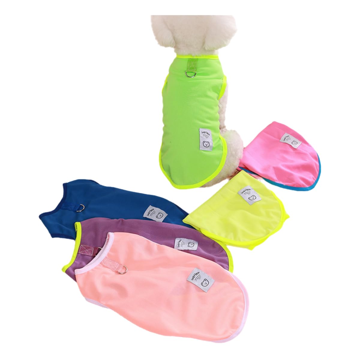 Tangpan 2 Pack Dogs Shirts Soft Breathable Solid Dog T-Shirts with Leash Ring Tank Top Summer Dog T-Shirts Apparel Sleeveless Dog Vest Dog Tee Shirt for Small Dogs A# XL