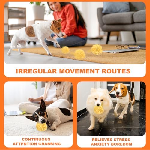 BABORUI Small Dog Toys - Interactive Ball with Cover, Keeps Puppies Busy - Electric Rolling Ball for Small/Medium Dogs (Blue)
