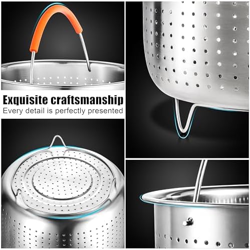 GREATLINK Food Steamer for Cooking, Vegetable Steamer Basket for Instant Pot Accessories 6 Qt, Stainless Steel Steamer Basket for Pot, Veggie, Fish, Seafood, Egg, Pasta, Dumpling Steamer with Handle (6 Qt - Steamer Basket)