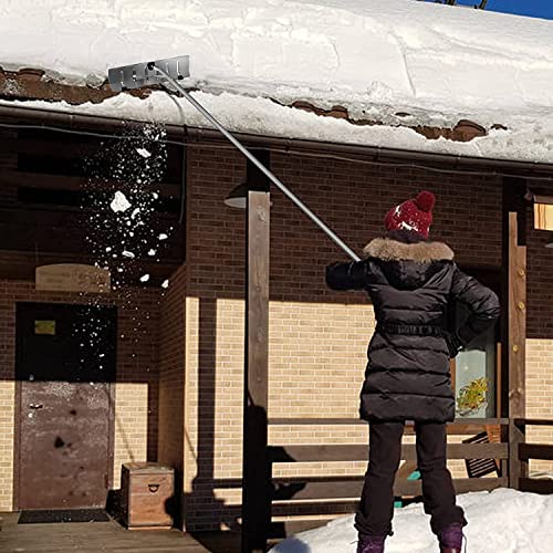 20 Feet Aluminum Snow Rake, with 25.5 Inch Blade, 5 Extension Tubes & Anti-Skid Handle, Telescoping Snow Removal Tool for Removing Snow, Leaves, Debrisβ¦