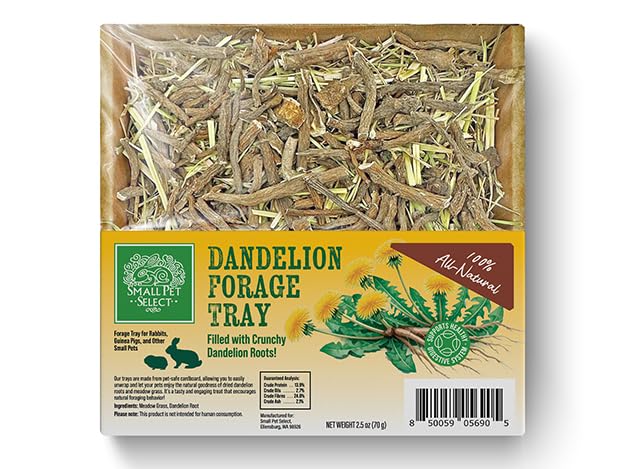 Small Pet Select Forage Tray Bundle, 3 Pack of Foraging Trays for Rabbit, Guinea Pig, Hamster or Bunny - Natural Treats, Dandelion, Flower, Herb Mix 2.5oz Each