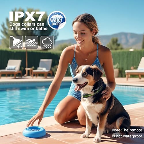Dog Training Collar with Remote, 2600FT Range, 4 Training Modes Beep, Shake, Safe Shock, LED Light, Rechargeable IPX7 Waterproof for All Breeds Sizes, with Three Receiver Collars for 3 Dogs